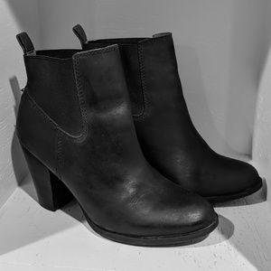 Perfect Black Heeled Booties, Lucky Brand, Sz 9